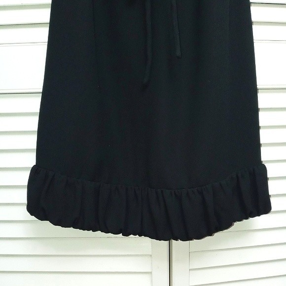 Talbots Sleeveless Belted Ruffle Botton Little Black Sheath Dress 4 - Picture 7 of 10